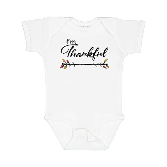 Inktastic Im Thankful- Thanksgiving with autumn branch Boys or Girls Baby Bodysuit