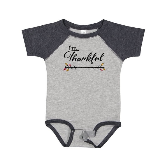 Inktastic Im Thankful- Thanksgiving with autumn branch Boys or Girls Baby Bodysuit
