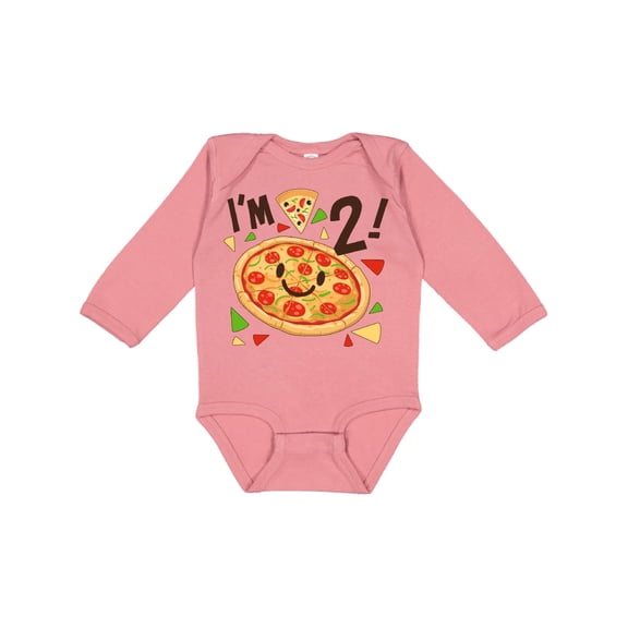 Inktastic Im Two Pizza Birthday Party Boys or Girls Long Sleeve Baby Bodysuit