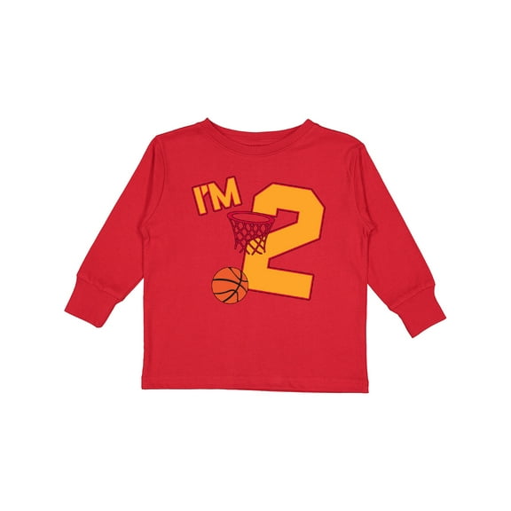 Inktastic Im Two Second Birthday Basketball Boys or Girls Long Sleeve Toddler T-Shirt