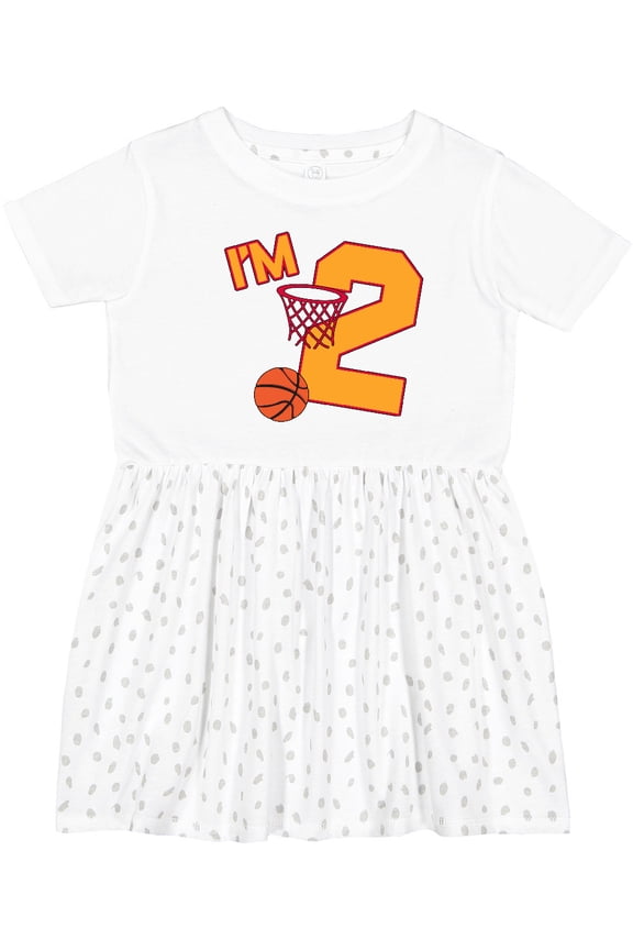 Im Two Second Birthday Basketball Girls Toddler Dress