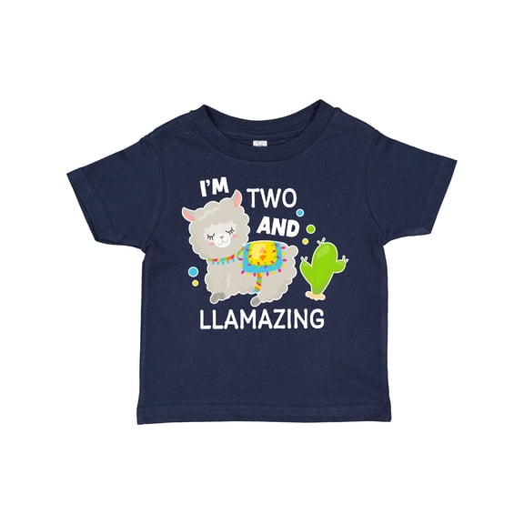 Inktastic Im Two and Llamazing with Llama and Cactus Boys or Girls Toddler T-Shirt