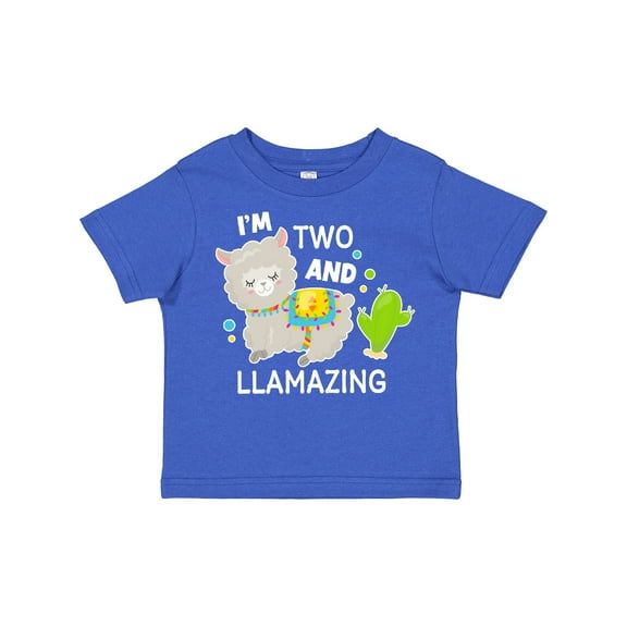 Inktastic Im Two and Llamazing with Llama and Cactus Boys or Girls Toddler T-Shirt
