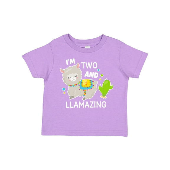 Inktastic Im Two and Llamazing with Llama and Cactus Boys or Girls Toddler T-Shirt