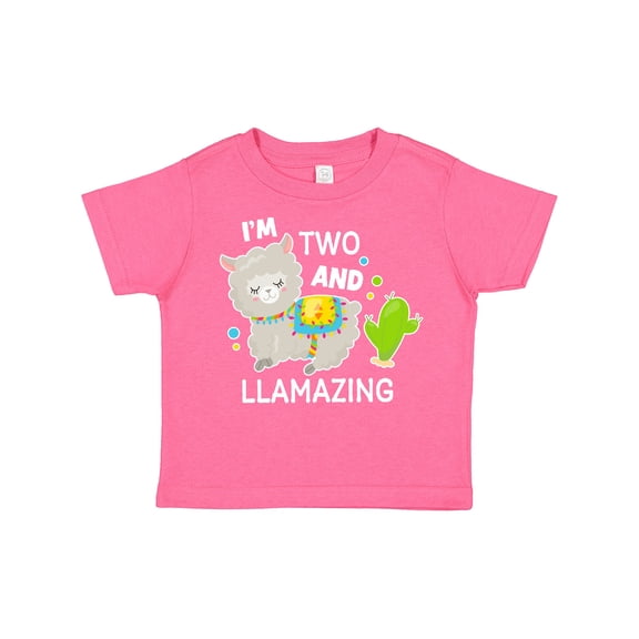 Inktastic Im Two and Llamazing with Llama and Cactus Boys or Girls Toddler T-Shirt