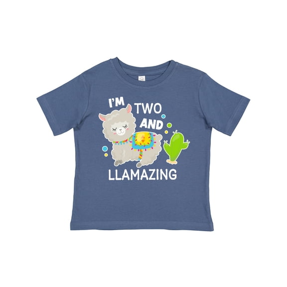 Inktastic Im Two and Llamazing with Llama and Cactus Boys or Girls Toddler T-Shirt