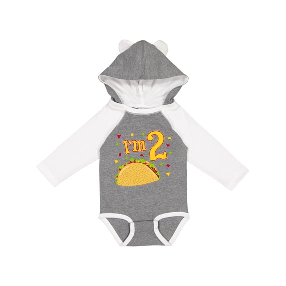 Inktastic Im Two- taco birthday party Boys or Girls Long Sleeve Baby Bodysuit