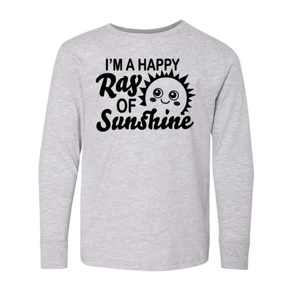 Inktastic Im a Happy Ray of Sunshine with Happy Sun Long Sleeve Youth T-Shirt