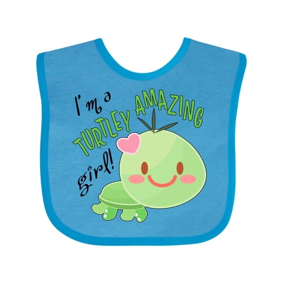 Inktastic Im a Turtle-ly Amazing Girl Cute Turtle Girls Baby Bib