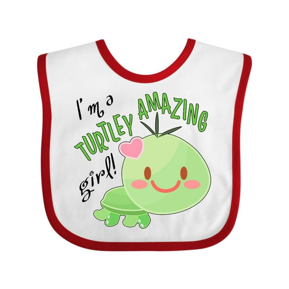 Inktastic Im a Turtle-ly Amazing Girl Cute Turtle Girls Baby Bib