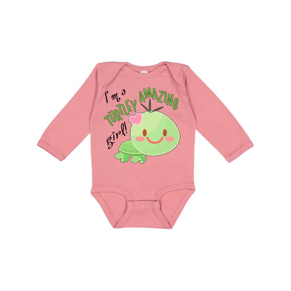 Inktastic Im a Turtle-ly Amazing Girl Cute Turtle Girls Long Sleeve Baby Bodysuit