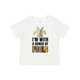 thumbnail image 1 of Inktastic Im with a Bunch of Fools with Jester Hat April Fools Day Boys or Girls Toddler T-Shirt, 1 of 5