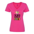 thumbnail image 1 of Inktastic Im with a Bunch of Fools with Jester Hat April Fools Day Women's V-Neck T-Shirt, 1 of 5