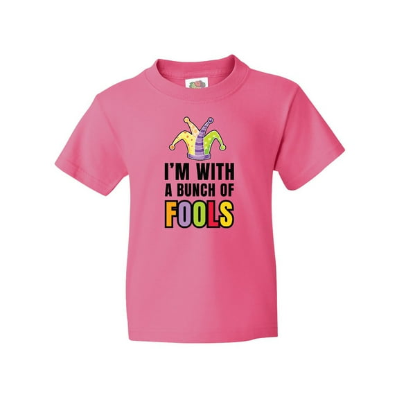 Inktastic Im with a Bunch of Fools with Jester Hat April Fools Day Youth T-Shirt