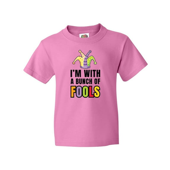 Inktastic Im with a Bunch of Fools with Jester Hat April Fools Day Youth T-Shirt