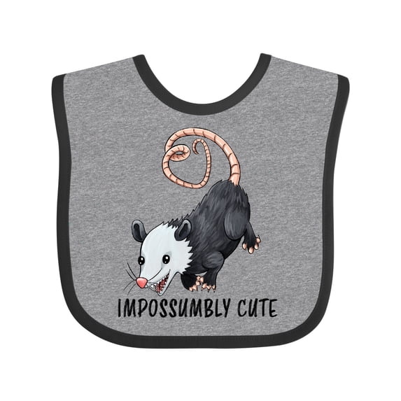 Inktastic Impossumbly Cute Possum Pun Boys or Girls Baby Bib