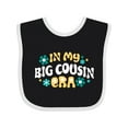 thumbnail image 1 of Inktastic In My Big Cousin Era Retro with Flowers Girls Baby Bib, 1 of 4