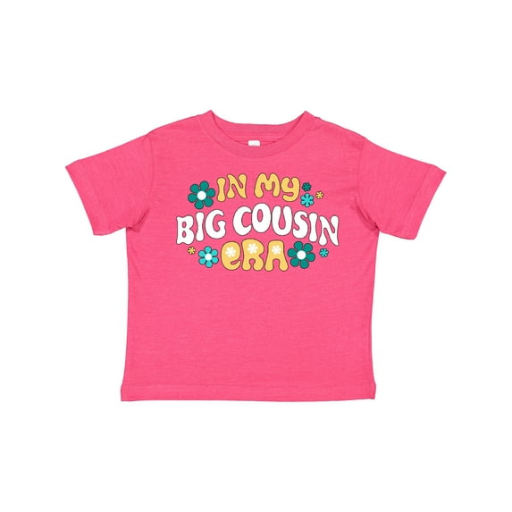 Inktastic In My Big Cousin Era Retro with Flowers Girls Toddler T-Shirt