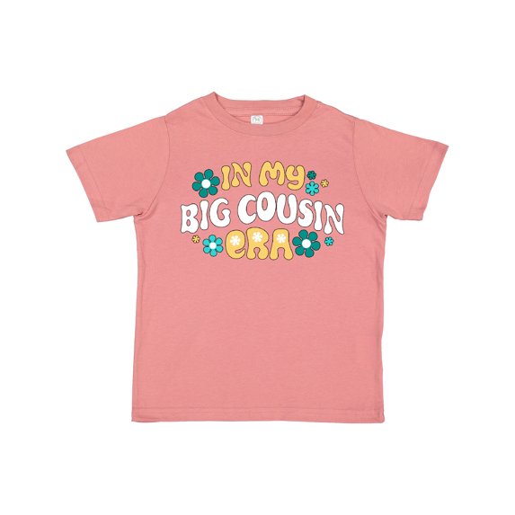 Inktastic In My Big Cousin Era Retro with Flowers Girls Toddler T-Shirt