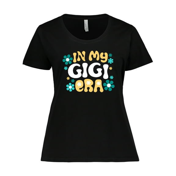 Inktastic In My Gigi Era Retro with Flowers Women's Plus Size T-Shirt