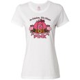 thumbnail image 1 of Inktastic In October We Wear Pink with Ribbon and Pink Pumpkins Women's T-Shirt, 1 of 5