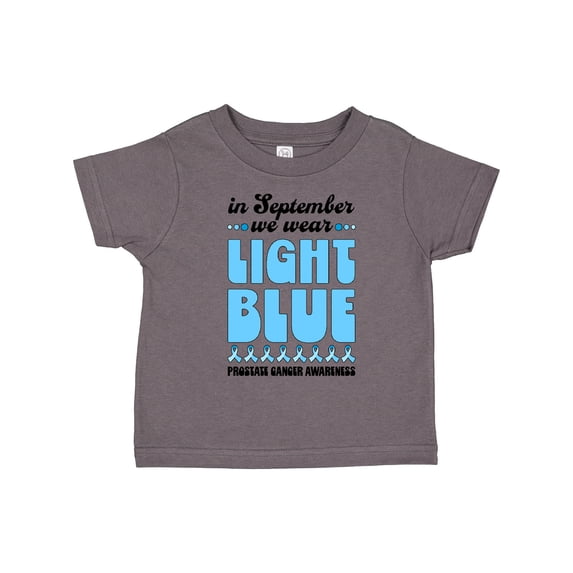 Inktastic In September We Wear Light Blue Prostate Cancer Awareness Boys or Girls Toddler T-Shirt