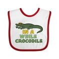 thumbnail image 1 of Inktastic In a While Crocodile with Cool Green Crock in Sunglasses Boys or Girls Baby Bib, 1 of 4