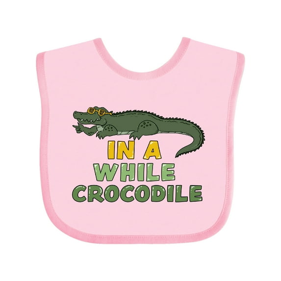 Inktastic In a While Crocodile with Cool Green Crock in Sunglasses Boys or Girls Baby Bib