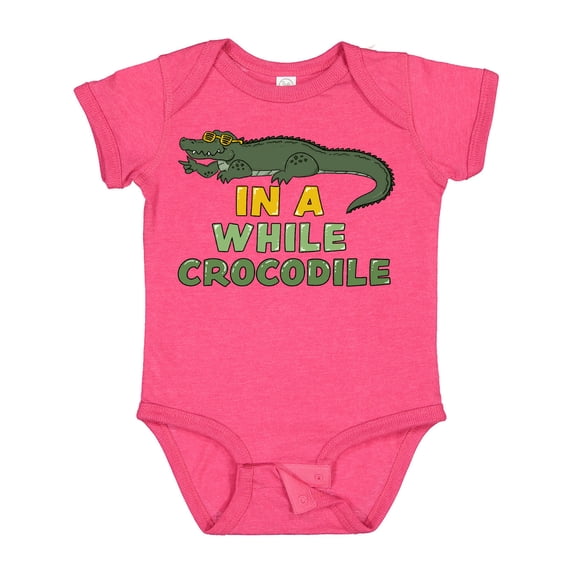 Inktastic In a While Crocodile with Cool Green Crock in Sunglasses Boys or Girls Baby Bodysuit