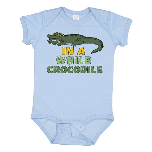 Inktastic In a While Crocodile with Cool Green Crock in Sunglasses Boys or Girls Baby Bodysuit