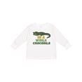 thumbnail image 1 of Inktastic In a While Crocodile with Cool Green Crock in Sunglasses Boys or Girls Long Sleeve Toddler T-Shirt, 1 of 5