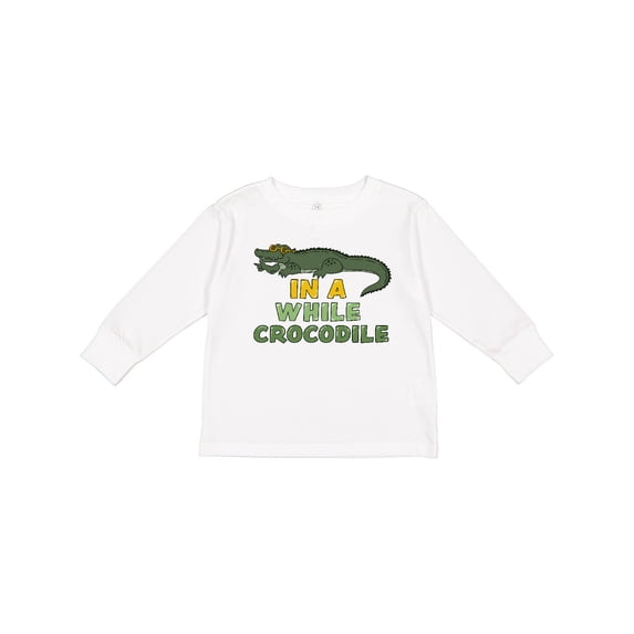 Inktastic In a While Crocodile with Cool Green Crock in Sunglasses Boys or Girls Long Sleeve Toddler T-Shirt