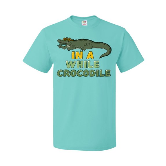Inktastic In a While Crocodile with Cool Green Crock in Sunglasses T-Shirt