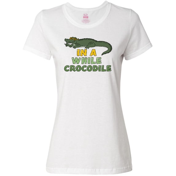 Inktastic In a While Crocodile with Cool Green Crock in Sunglasses Women's T-Shirt
