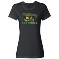 thumbnail image 1 of Inktastic In a While Crocodile with Cool Green Crock in Sunglasses Women's T-Shirt, 1 of 5