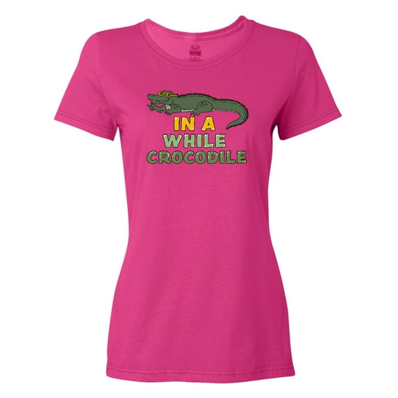 Inktastic In a While Crocodile with Cool Green Crock in Sunglasses Women's T-Shirt