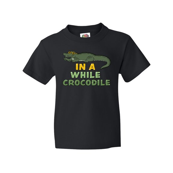 Inktastic In a While Crocodile with Cool Green Crock in Sunglasses Youth T-Shirt