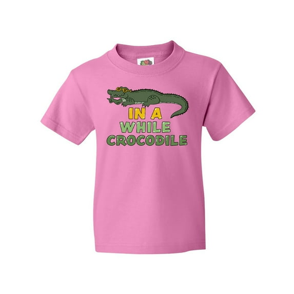 Inktastic In a While Crocodile with Cool Green Crock in Sunglasses Youth T-Shirt