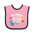 thumbnail image 1 of Inktastic In a World You Can Be Anything Be Kind Autism Awareness Boys or Girls Baby Bib, 1 of 4