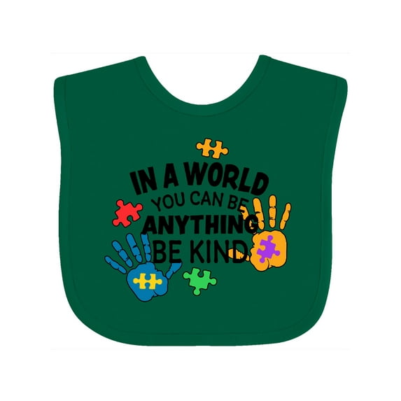 Inktastic In a World You Can Be Anything Be Kind Autism Awareness Boys or Girls Baby Bib