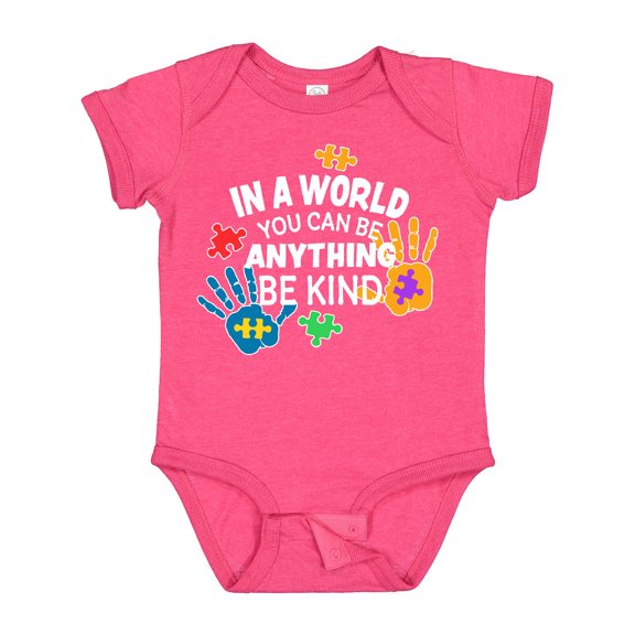 Inktastic In a World You Can Be Anything Be Kind Autism Awareness Boys or Girls Baby Bodysuit