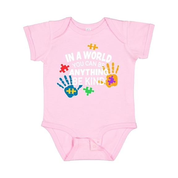 Inktastic In a World You Can Be Anything Be Kind Autism Awareness Boys or Girls Baby Bodysuit