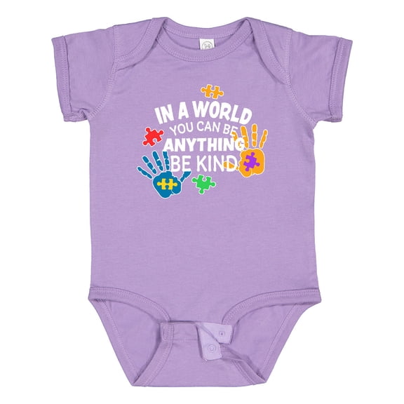 Inktastic In a World You Can Be Anything Be Kind Autism Awareness Boys or Girls Baby Bodysuit
