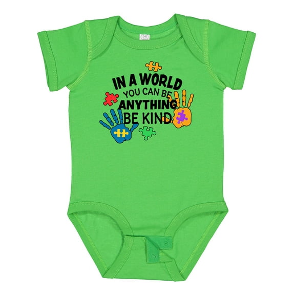 Inktastic In a World You Can Be Anything Be Kind Autism Awareness Boys or Girls Baby Bodysuit