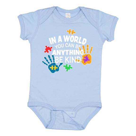 Inktastic In a World You Can Be Anything Be Kind Autism Awareness Boys or Girls Baby Bodysuit