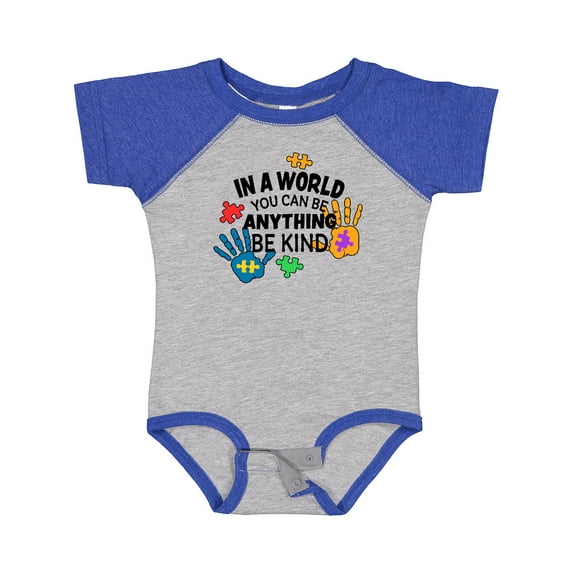 Inktastic In a World You Can Be Anything Be Kind Autism Awareness Boys or Girls Baby Bodysuit