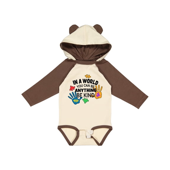 Inktastic In a World You Can Be Anything Be Kind Autism Awareness Boys or Girls Long Sleeve Baby Bodysuit