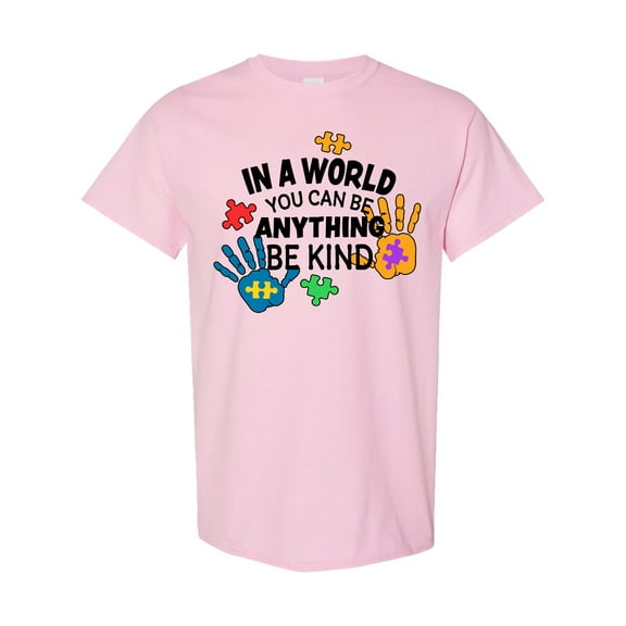 Inktastic In a World You Can Be Anything Be Kind Autism Awareness T-Shirt
