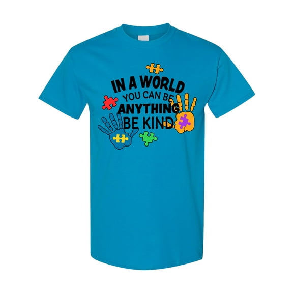 Inktastic In a World You Can Be Anything Be Kind Autism Awareness T-Shirt