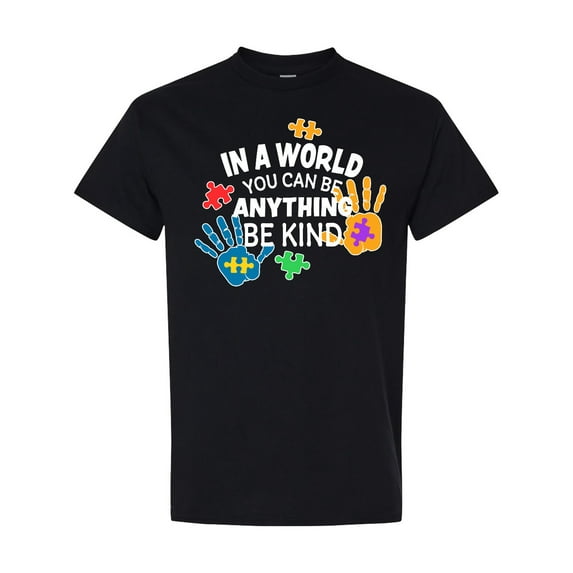 Inktastic In a World You Can Be Anything Be Kind Autism Awareness T-Shirt